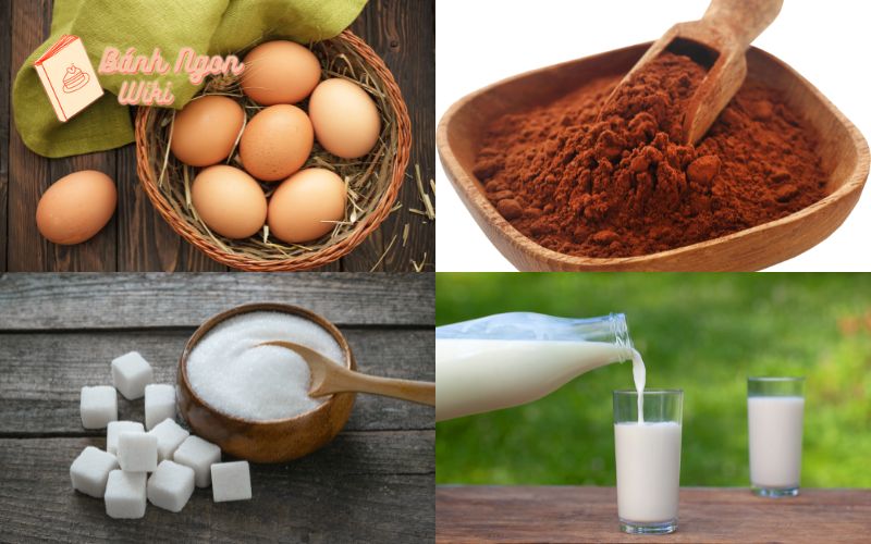 Nguyên liệu làm bánh bông lan cacao