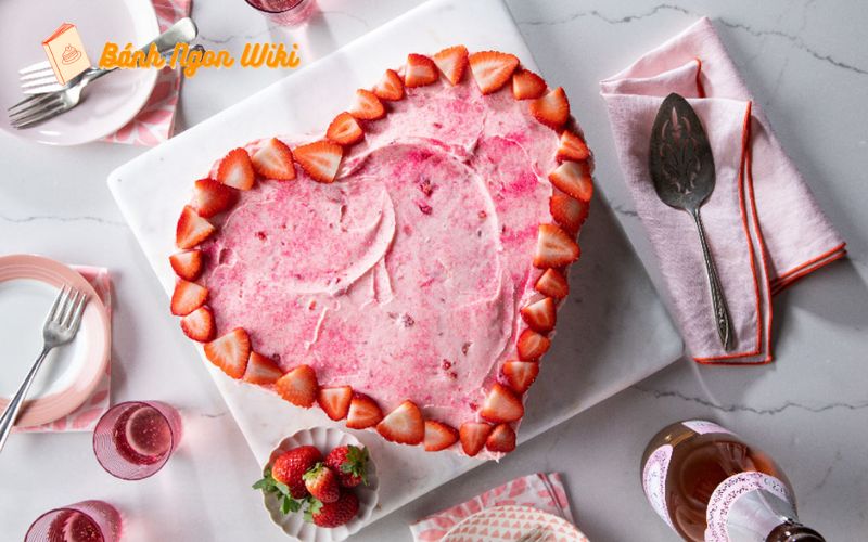 Bánh kem Valentine đơn giản