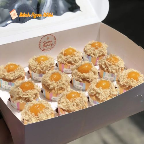 Mẫu bánh bông lan trứng muối cupcake đẹp