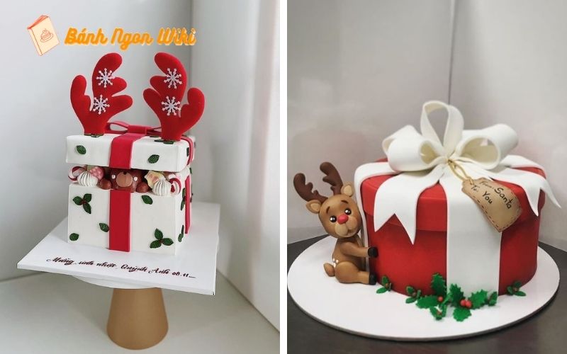 Bánh sinh nhật ông già Noel với sắc đỏ đặc trưng