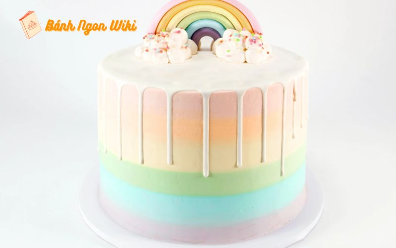 Mẫu bánh kem Rainbow Cake với nhiều hương vị kết hợp