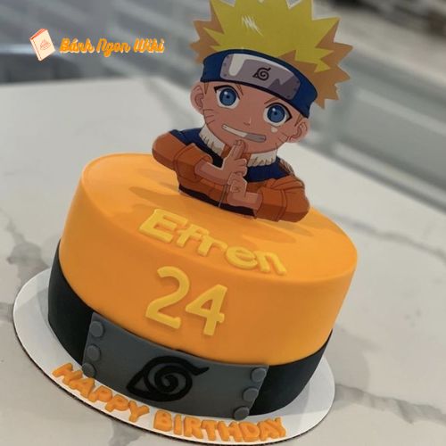 Bánh sinh nhật Naruto màu cam ngộ nghĩnh