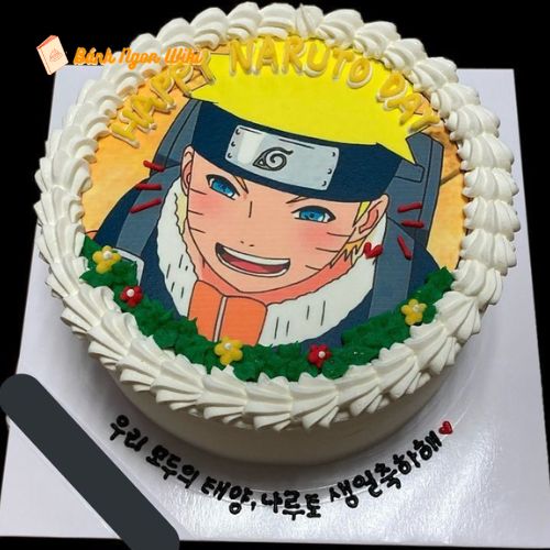 Bánh sinh nhật Naruto kèm hình chibi đáng yêu