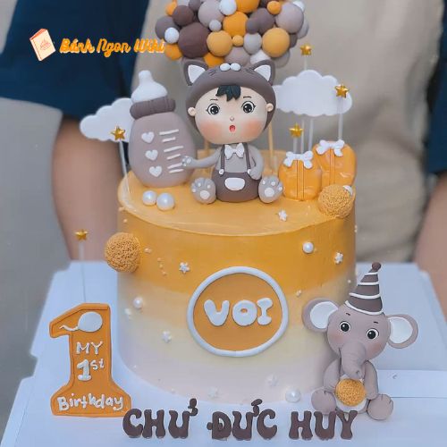 Bánh sinh nhật cho bé 1 tuổi hình con voi