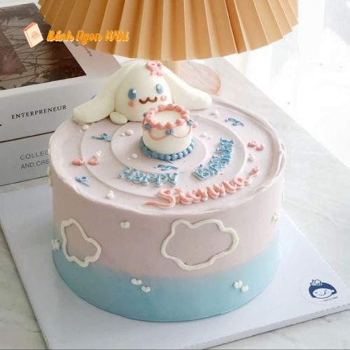 Bánh sinh nhật cute cho bé màu pastel