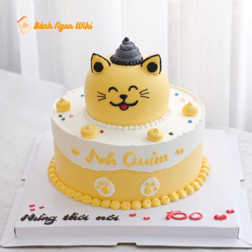 Mẫu bánh kem hình con mèo phù hợp cho bé gái và nam 2 tuổi