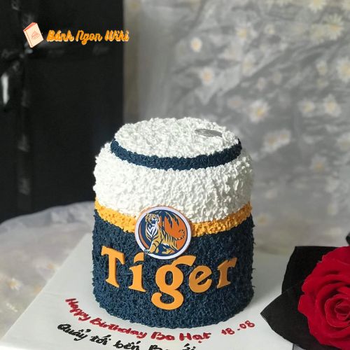 Mẫu bánh gato bánh sinh nhật cho bố dạng lon bia Tiger