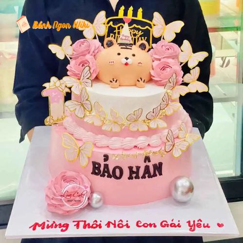 Bánh sinh nhật hình con hổ đẹp và nhẹ nhàng cho bé gái