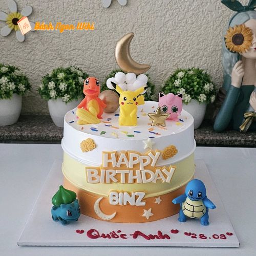 Bánh sinh nhật tặng con trai trang trí nhân vật Pikachu cực cute