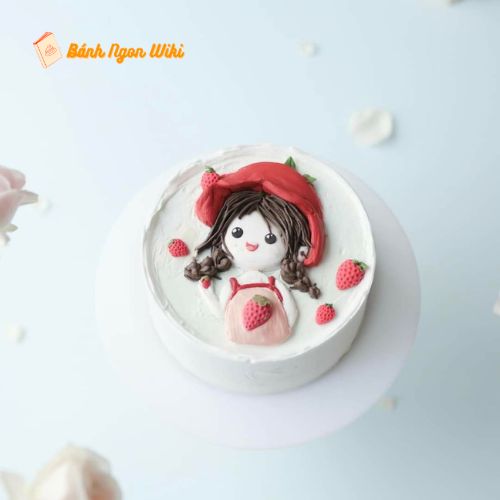 Mẫu bánh sinh nhật đơn giản dễ thương vẽ hình chibi