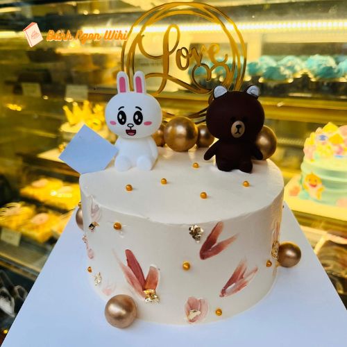 Mẫu bánh sinh nhật thỏ Cony và gấu Brown