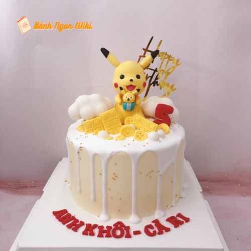 Bánh sinh nhật cho bé 5 tuổi hình Pikachu ngộ nghĩnh