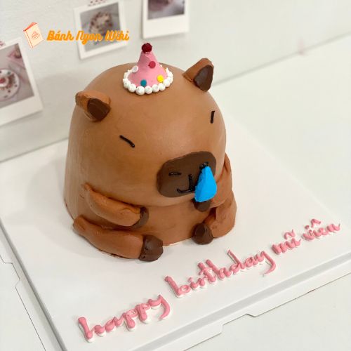 Tặng bé yêu chiếc bánh kem Capybara 3D đáng yêu