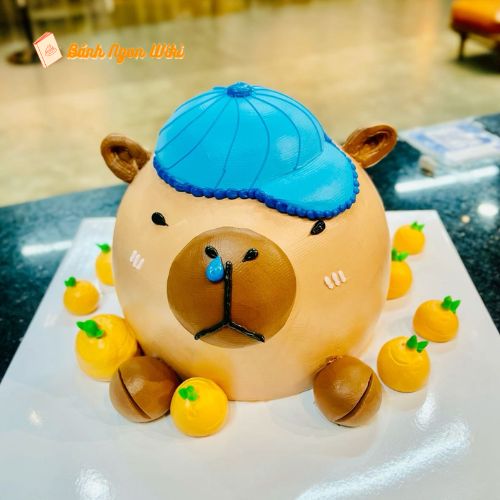 Bánh kem sinh nhật Capybara màu vàng