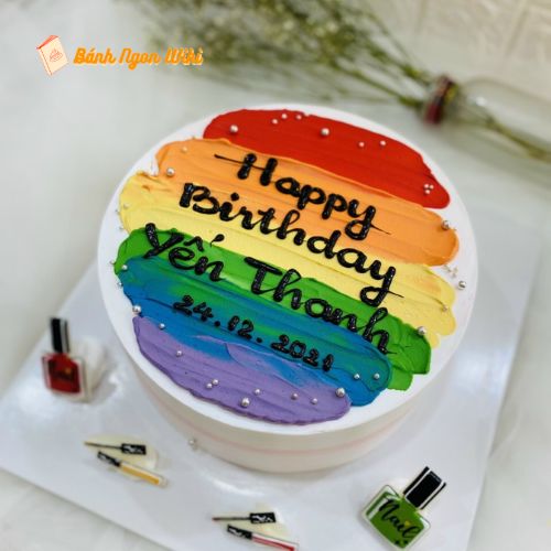 Bánh sinh nhật cầu vòng LGBT đơn giản, đẹp mắt