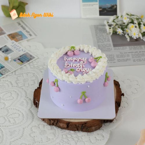 Mẫu bánh sinh nhật tặng bạn gái tone tím pastel