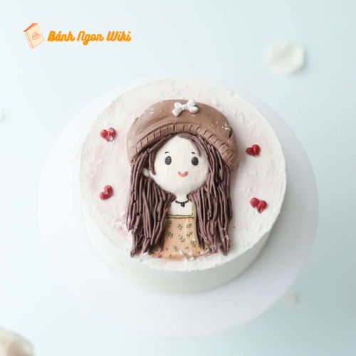 Mẫu bánh sinh nhật đẹp cho bản thân vẽ hình chibi