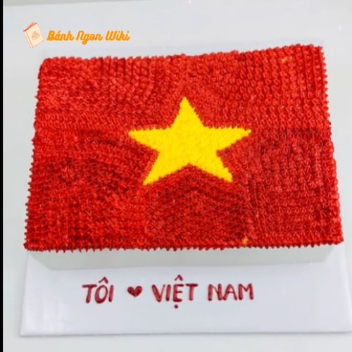 Mẫu bánh sinh nhật hình lá cờ Việt Nam