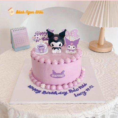 Mẫu bánh kem fondant Kuromi đơn giản, xinh xắn