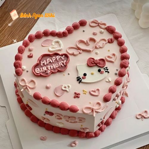 Cực trendy với chiếc bánh kem màu hồng trang trí Hello Kitty