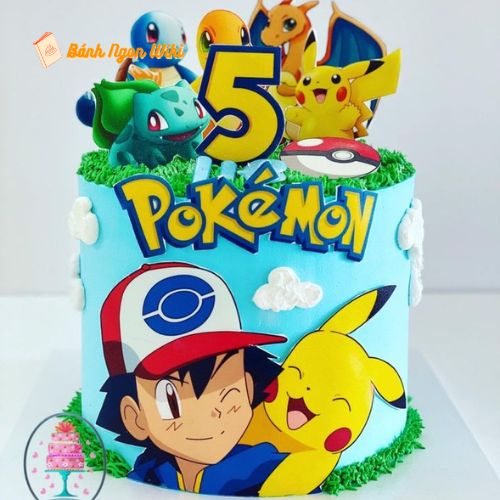 Mẫu bánh kem sinh nhật Pokémon cho bé trai siêu ngầu