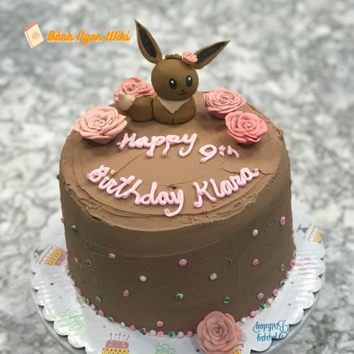 Mẫu bánh kem sinh nhật Pokémon cho bé gái với Eevee siêu dễ thương