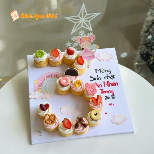 Bánh sinh nhật số 3 dạng cupcake