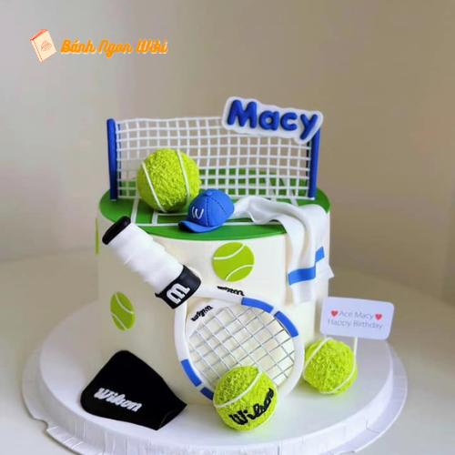 Mẫu bánh sinh nhật hình tennis trang trí hình ảnh 3D