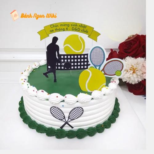 Mẫu bánh sinh nhật làm quà tặng độc đáo với bộ môn chơi tennis