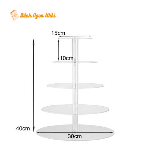 Kệ bánh trong suốt được làm từ mica hoặc kính cường lực, mang lại cảm giác tinh tế và hiện đại