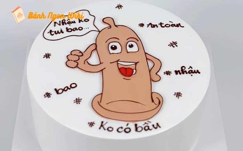 Mẫu bánh sinh nhật đẹp cho nam kiểu hài hước – Cười té ghế trước khi thổi nến!