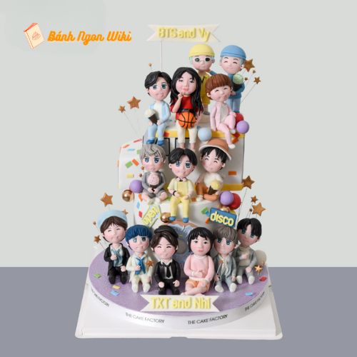 Mẫu bánh sinh nhật tập thể nhóm nhạc idol