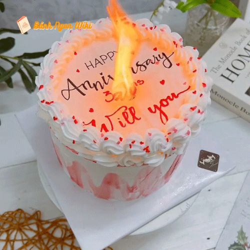 Mẫu bánh sinh nhật cháy màu hồng pastel