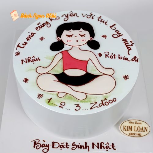 Bánh sinh nhật hình Yoga tư thế ngồi thiền