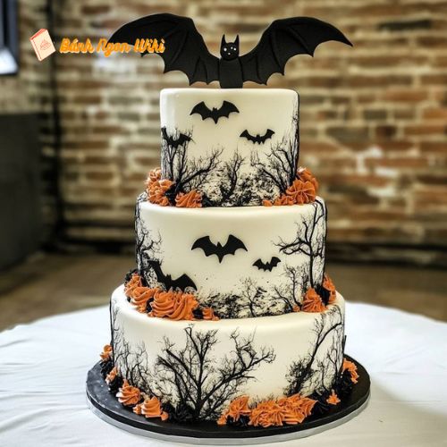 Bánh kem hình dơi chủ đề Halloween