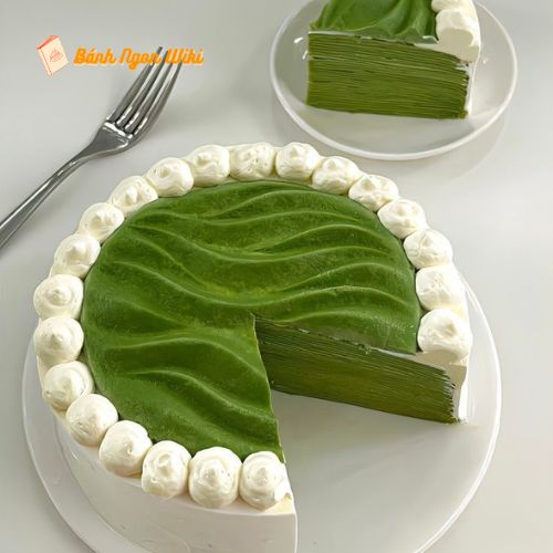 Mẫu bánh sinh nhật matcha đơn giản, tinh tế