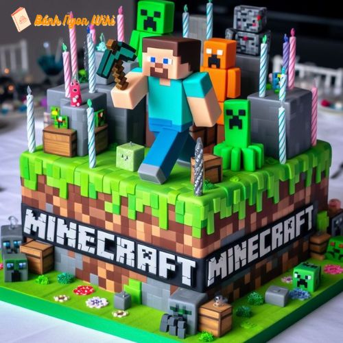 Mẫu bánh kem Minecraft hình vuông được yêu thích nhất