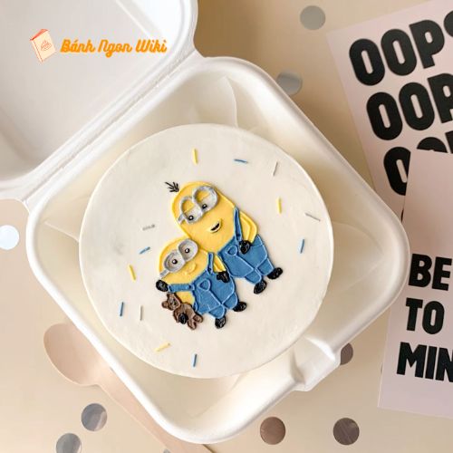 Bánh kem trang trí đôi bạn Minion đáng yêu