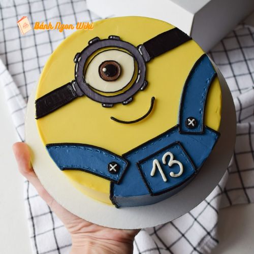 Bánh kem vẽ hình Minion 1 mắt 2D