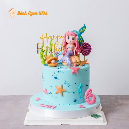 Mẫu bánh kem fondant hình nàng tiên cá siêu lung linh