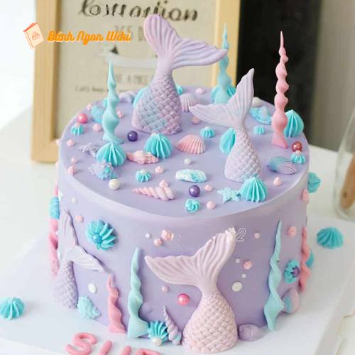 Kiểu bánh kem fondant hình đại dương siêu lung linh