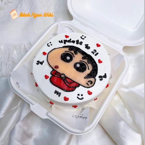 Cute với mẫu bánh bento vẽ hình cậu bé Shin